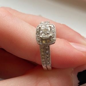 diamond engagement/wedding band set